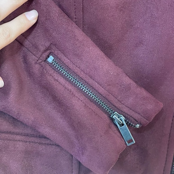Old‎ Navy Faux Suede Maroon Moto Biker Jacket - Picture 13 of 13